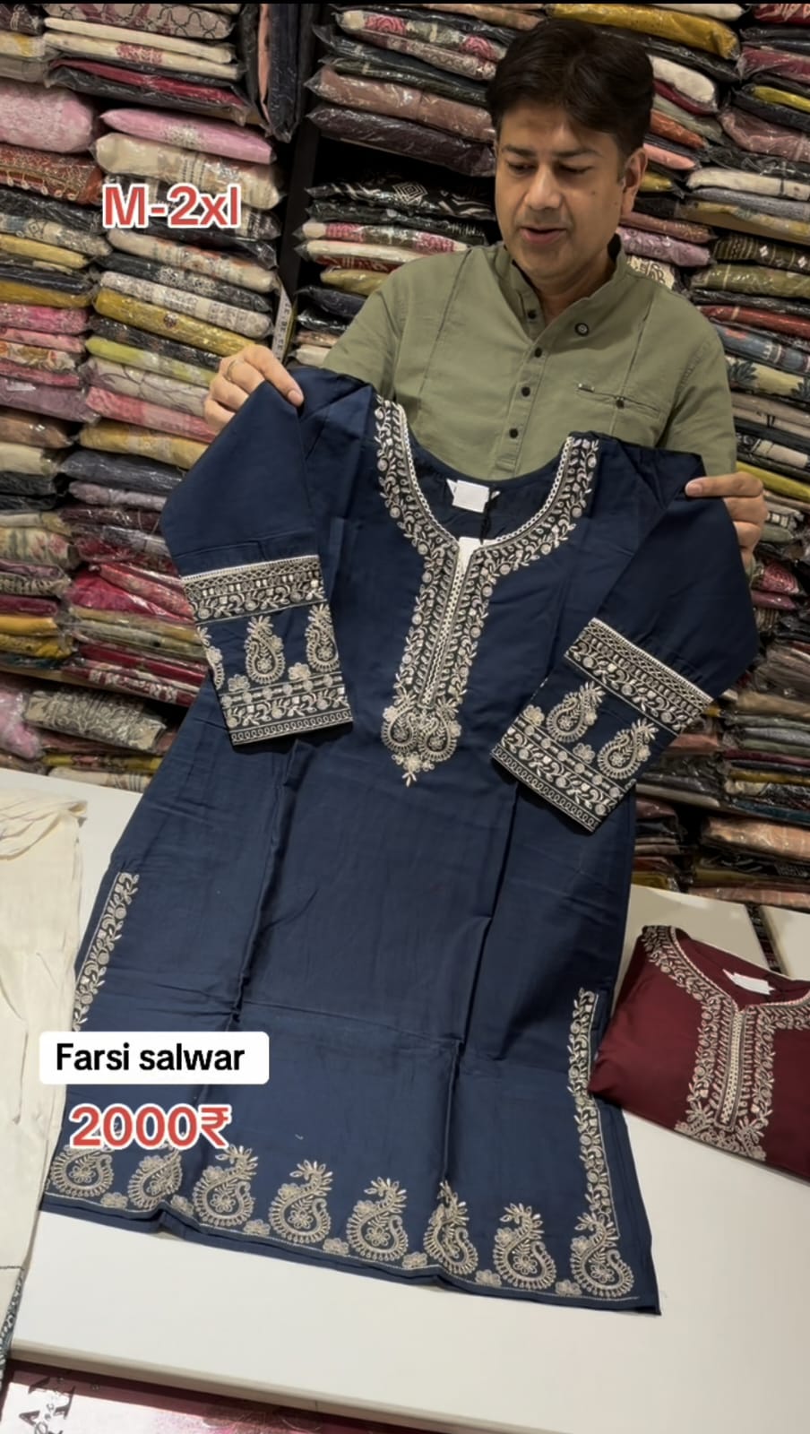 Lakhnavi Work Farshi Suit for Women (M to 2XL)