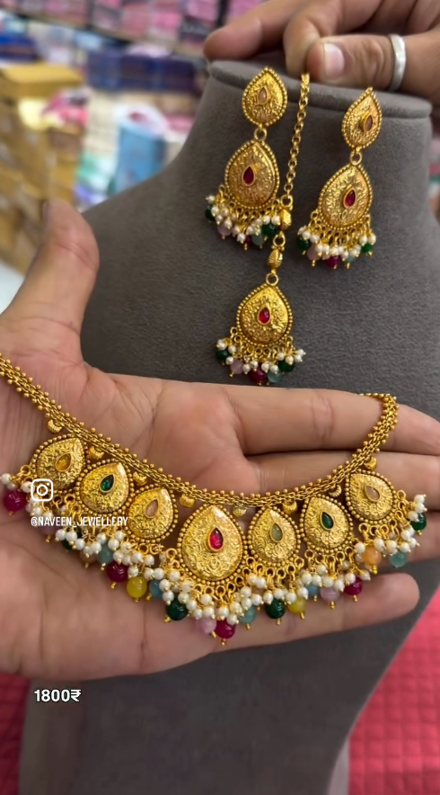 Necklace Set with Maang Tikka - Image 2