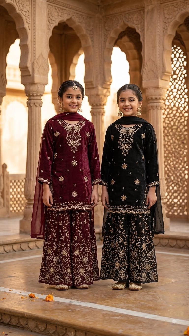 Girls Hand Work Sharara Suit