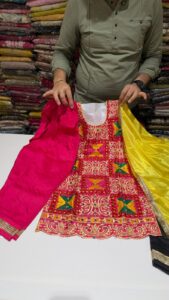Phulkari-style Punjabi salwar suit