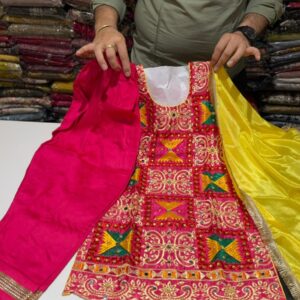 Phulkari-style Punjabi salwar suit