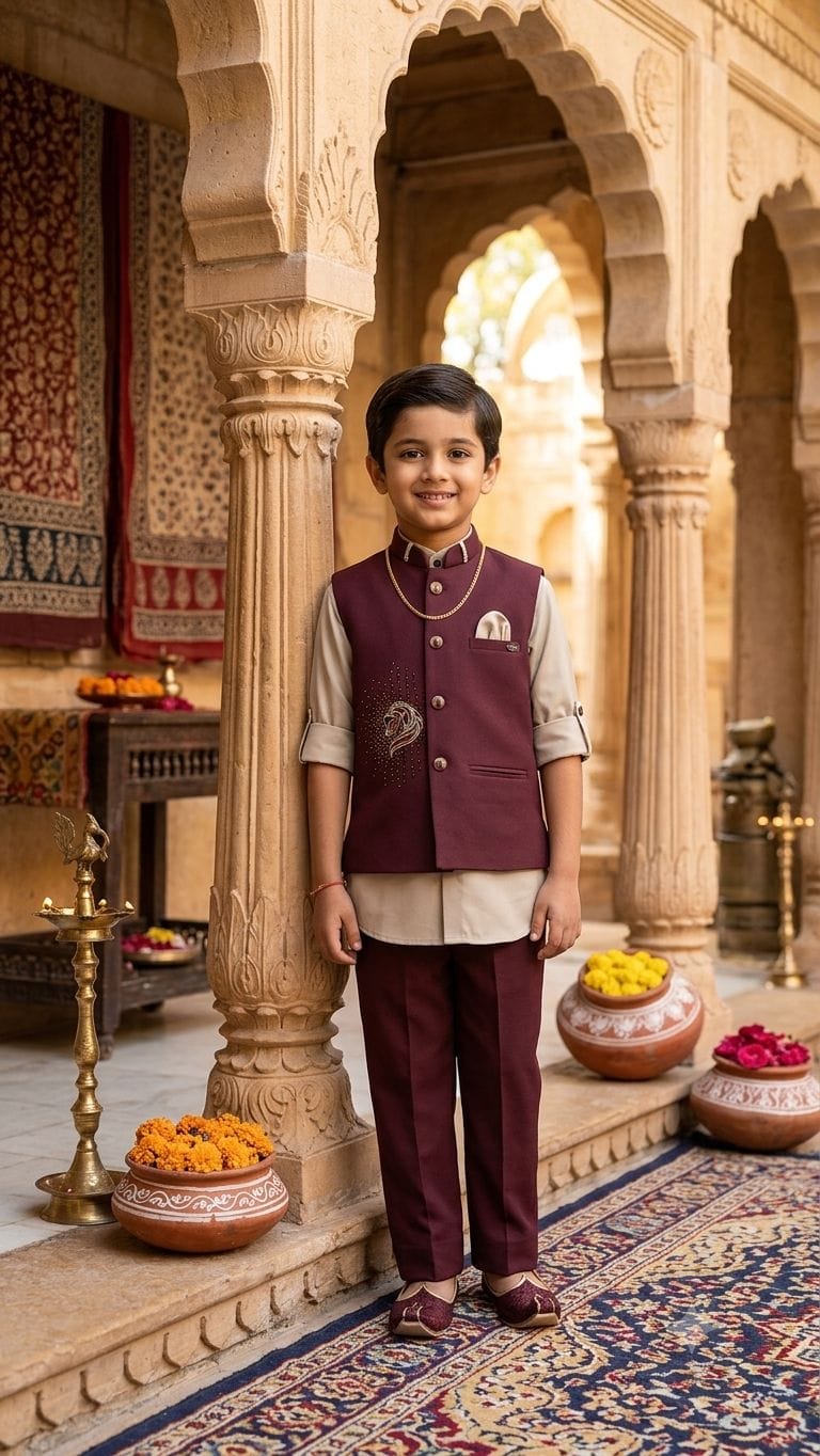 Stylish Boys Vest Coat Set
