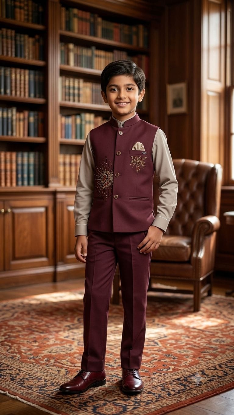Stylish Boys Vest Coat Set - Image 2