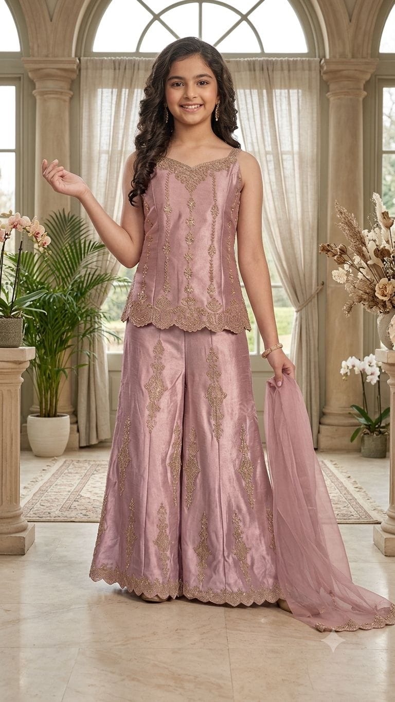 Beautiful Girls Bell Bottom Sharara Suit - Image 2