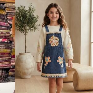Kids Denim Dungaree Set